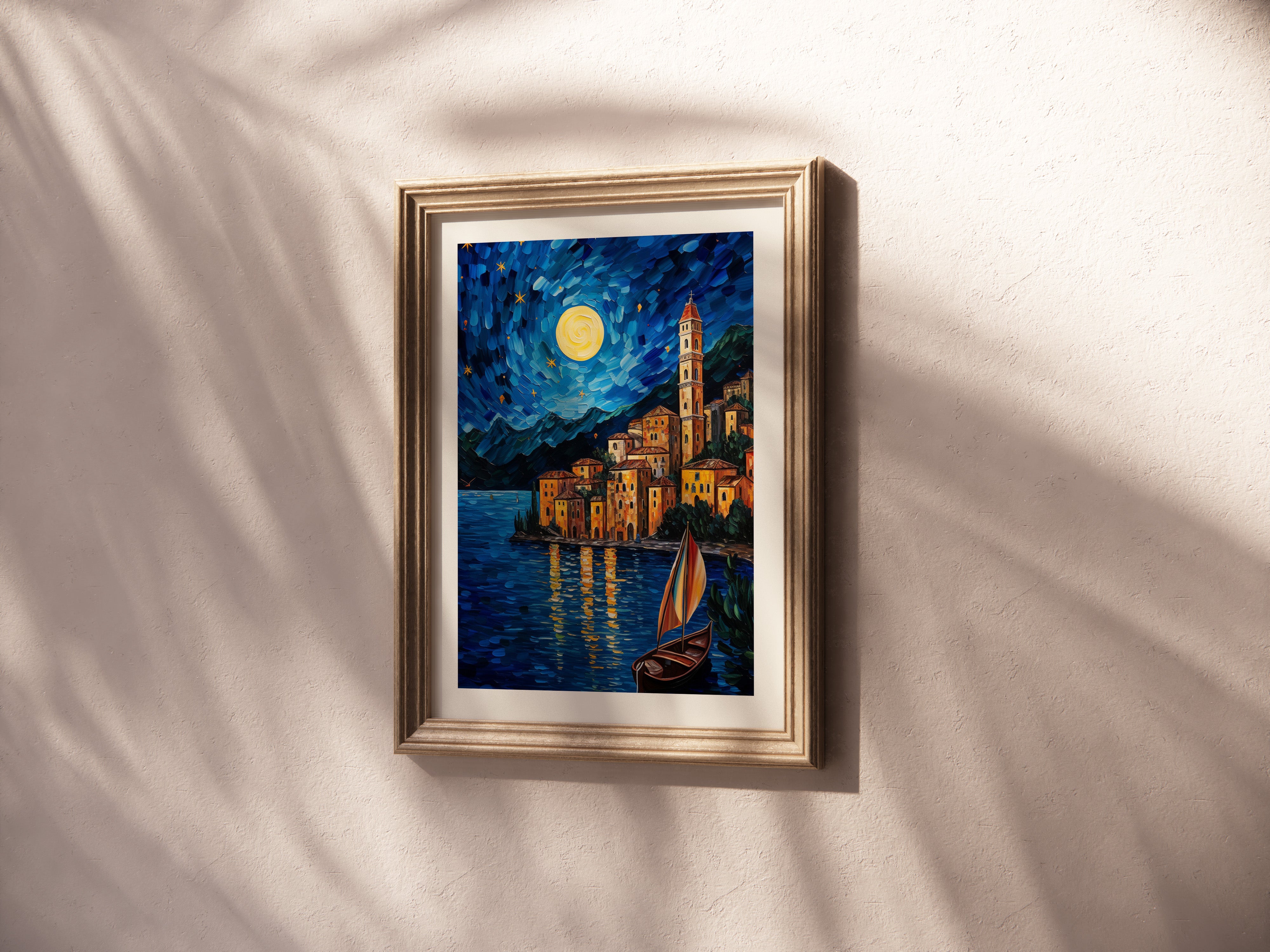 A Starry Night in Italy: Coastal Village